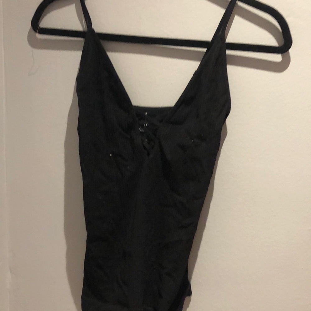 Black size medium elastic free people tank top